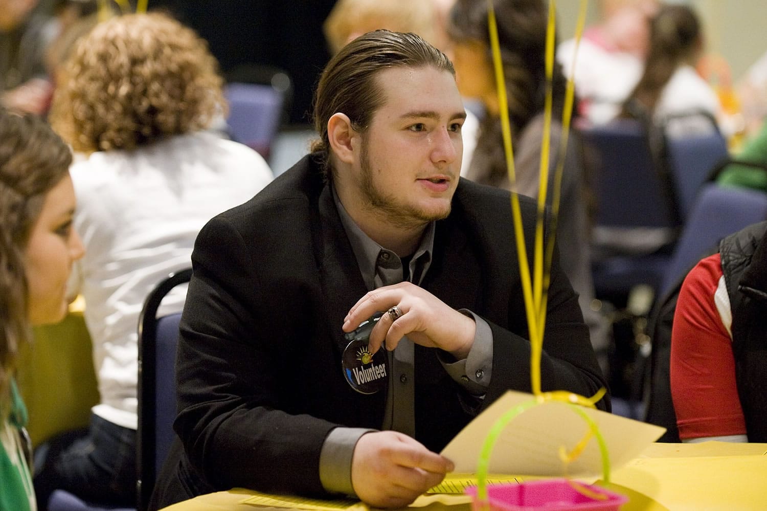 Jake McClain takes part in a round-table discussion at Friday's drug prevention summit.