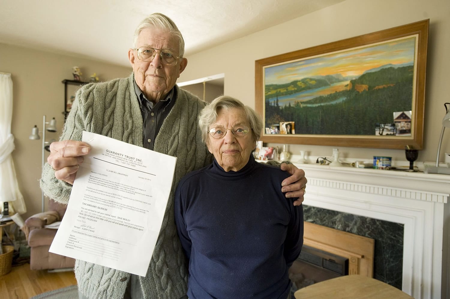 Gyle Halverson and his wife, Harriet, recently turned over a scam letter they had received to police.