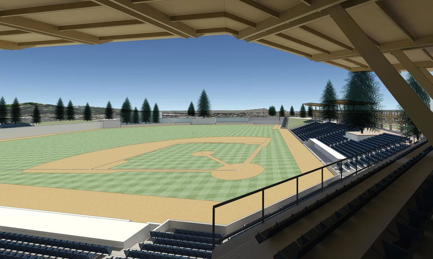 Drawing of a proposed stadium at Clark College.