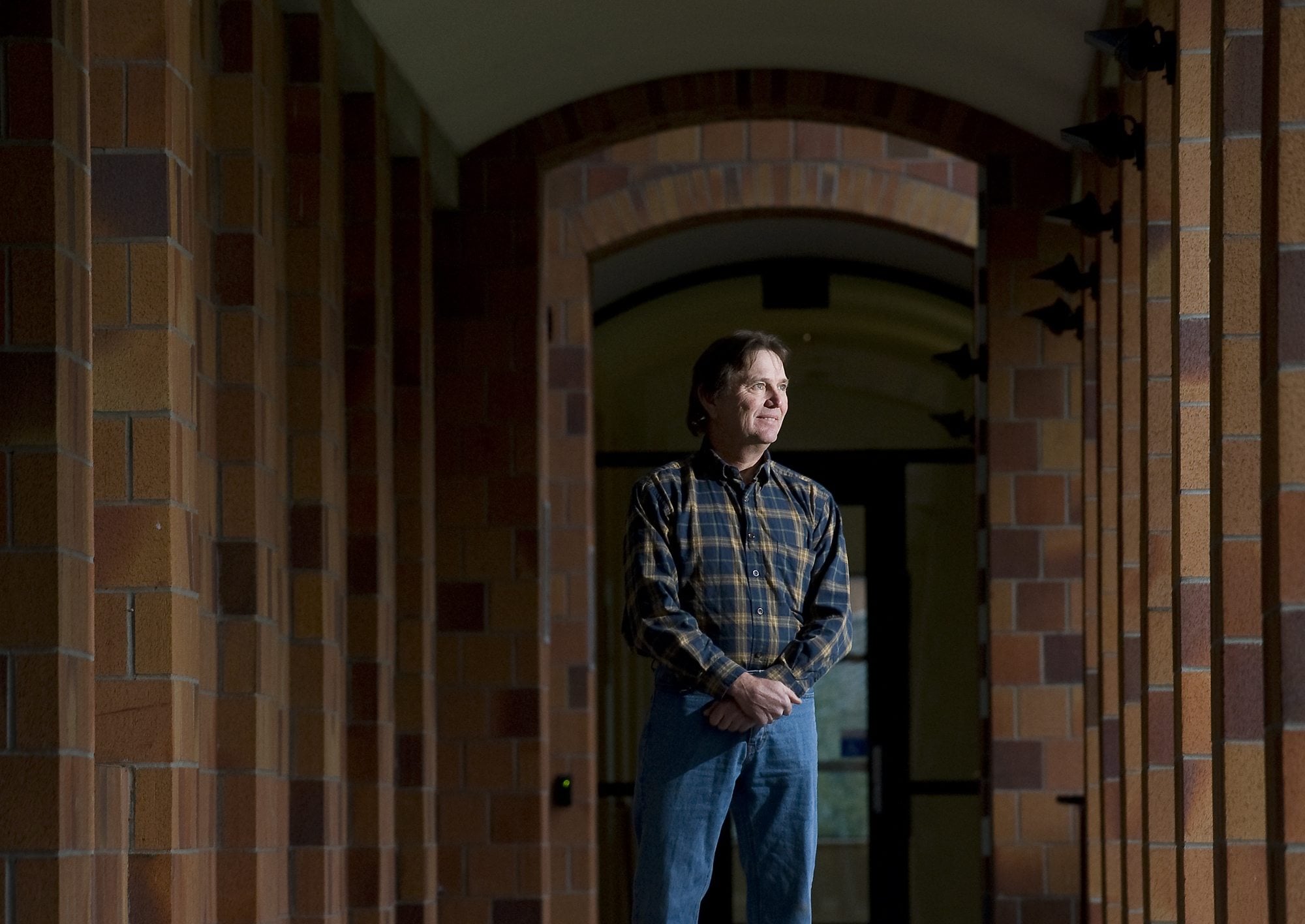 Mike Seely of Seely Family Farm in Clatskanie, Ore., pauses at Washington State University Vancouver, where he earned a master's of business administration degree.