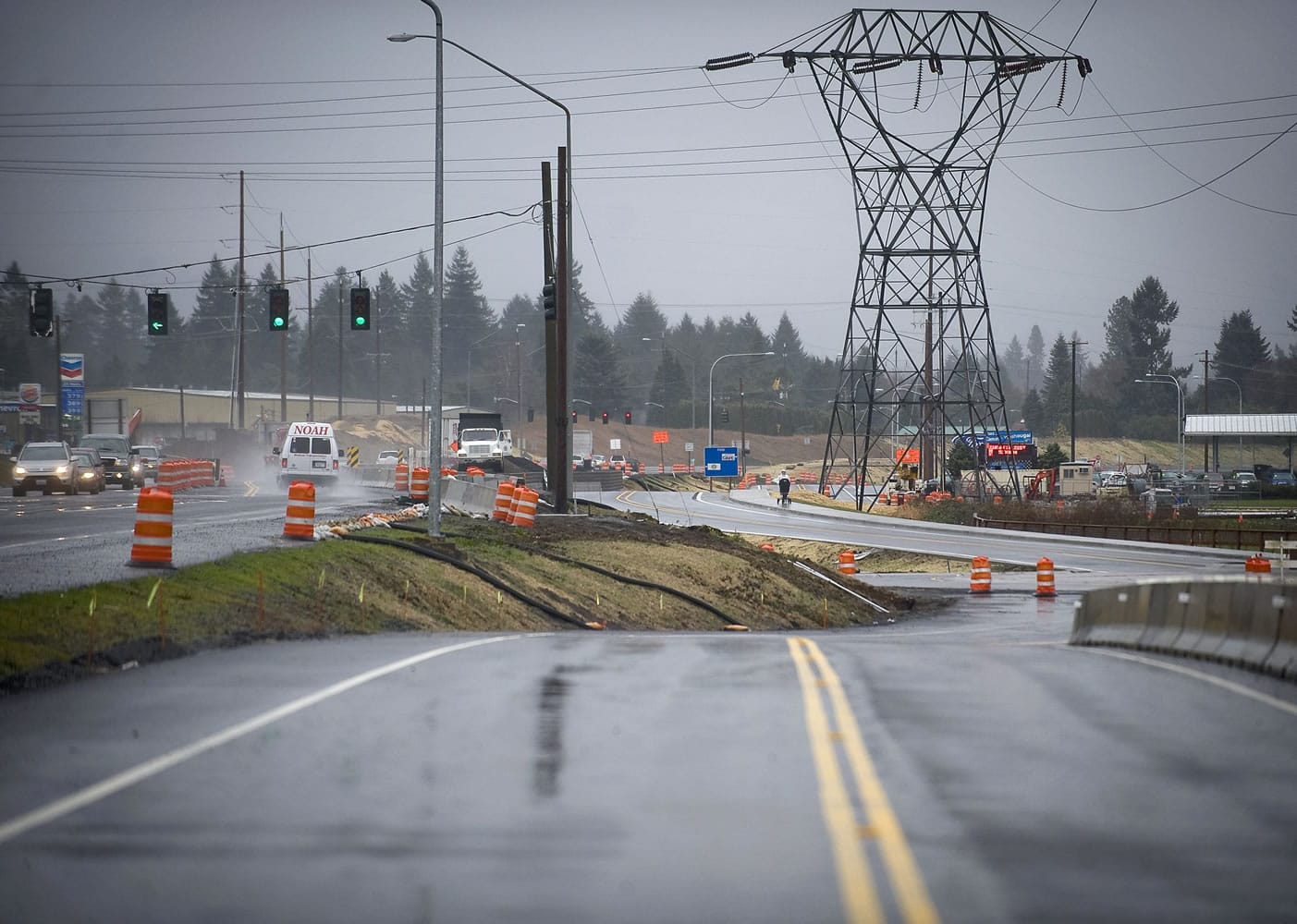 Starting next month, traffic on state Highway 14 will be diverted onto a new frontage road to the south as crews close a section of the highway near Camas and Washougal.