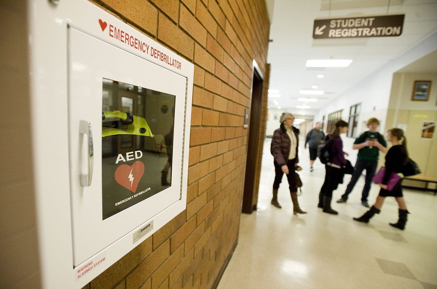 Evergreen High School has installed two automated emergency defibrillators in its hallways.