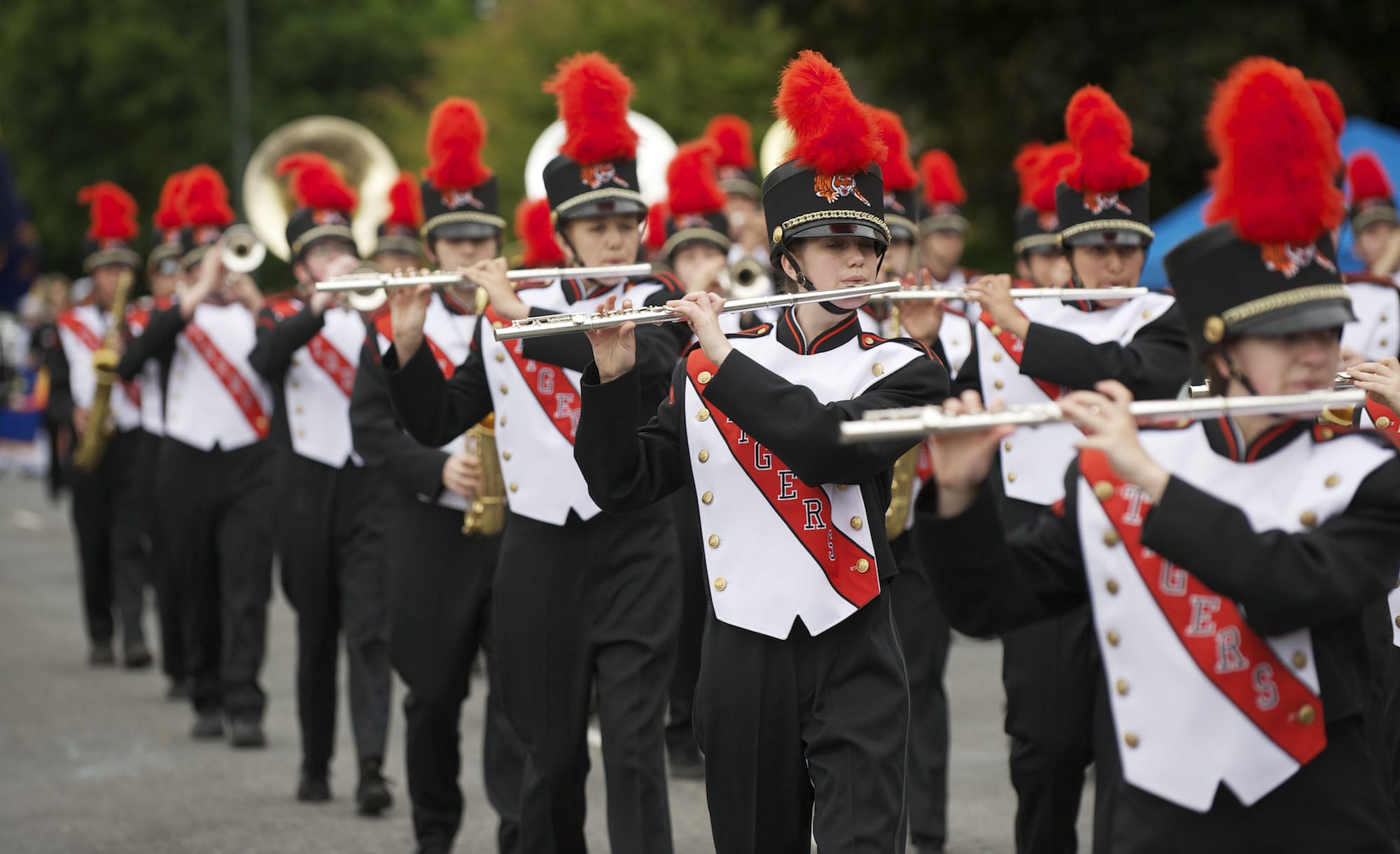 The Battle Ground High School band won its division -- out of state band with 99 or fewer members -- Saturday at the Rose Festival Grand Floral Parade in Portland.