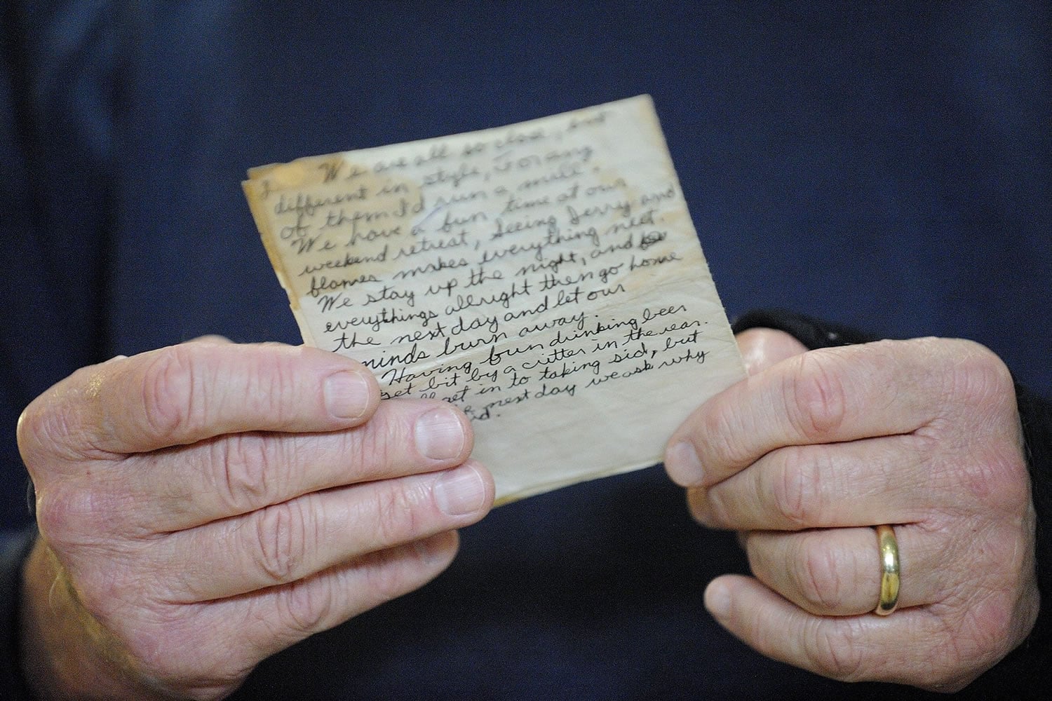 Frank Hoetker holds a letter written by his son, Darby, who died from a drug overdose. Darby's struggle with drug addiction is documented in the letters he wrote.