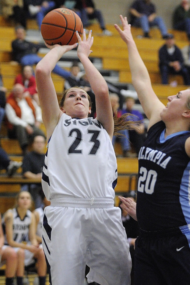 Skyview's Brooke Bowen (23) had 21 points, 10 assists and eight rebounds in the rout of Olympia on Wednesday.