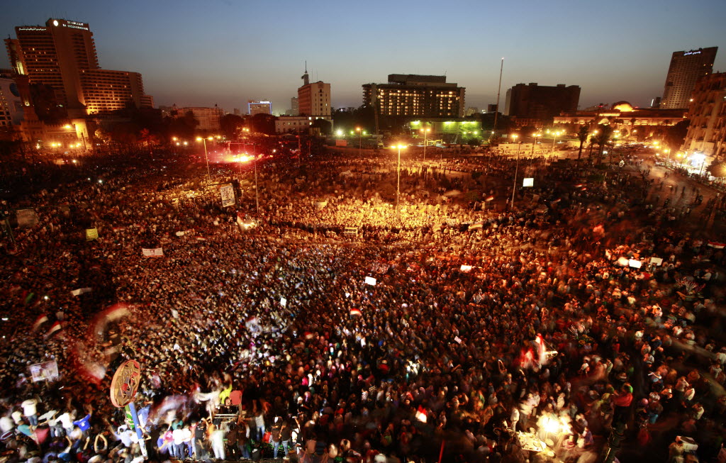 Egyptians gather at Tahrir Square in Cairo to call for a new revolution in Egypt on Saturday. Hosni Mubarak was sentenced to life in prison Saturday for failing to stop the killing of protesters during the uprising that forced him from power last year.