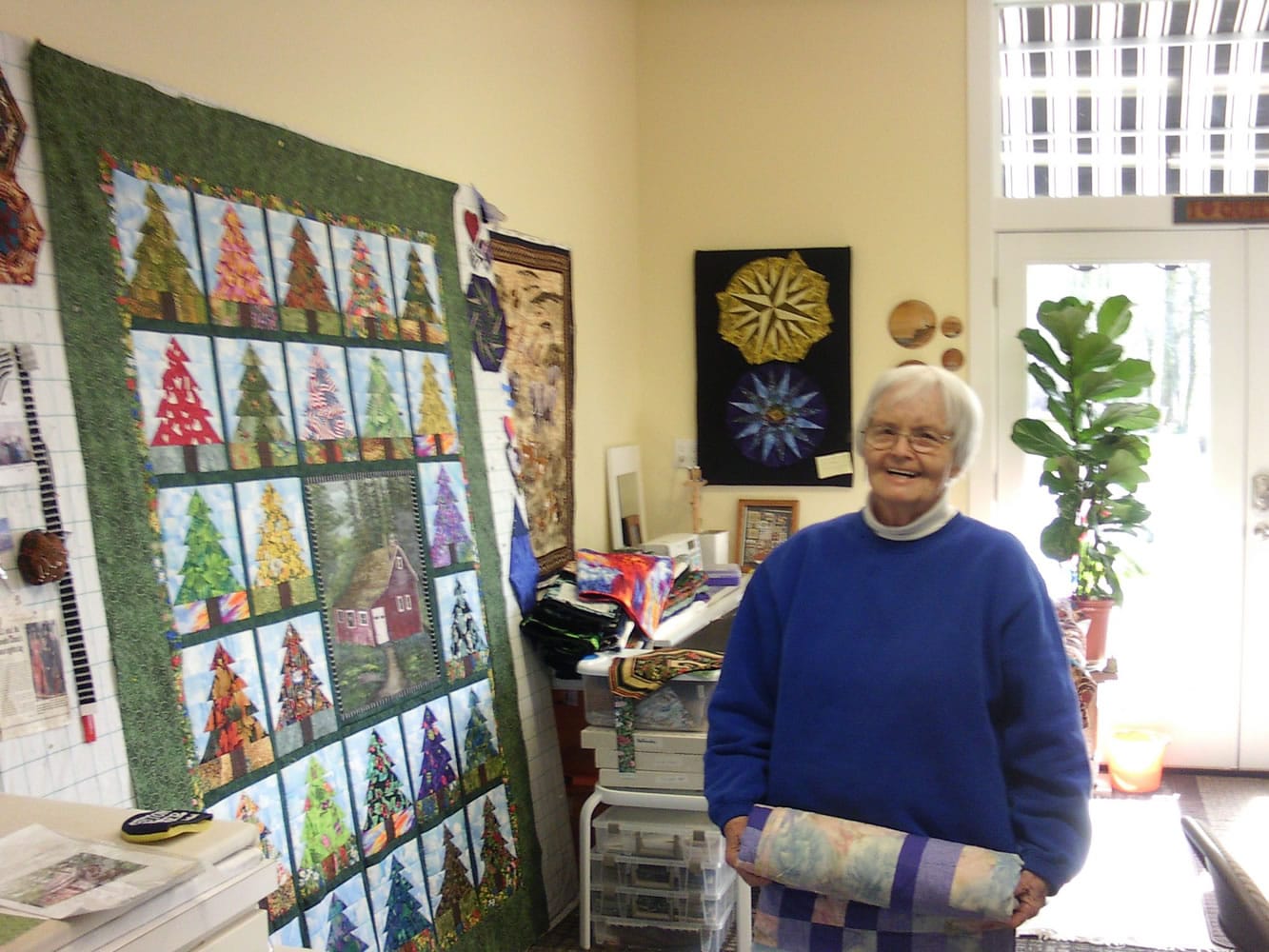 Battle Ground:  Mary Jo Lewis created this quilt featuring a center block of the Historic Venersborg Schoolhouse.