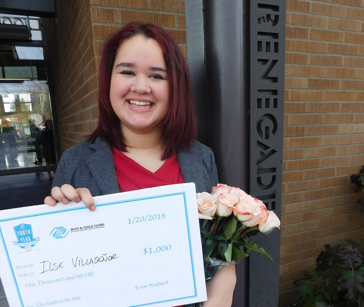 Camas: Ilse Villasenor, a Hayes Freedom High School student, was named Youth of the Year by the Boys &amp; Girls Clubs of Portland.