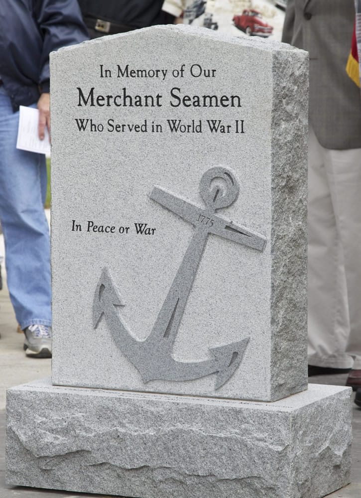 About 9,000 merchant seamen died during World War II.