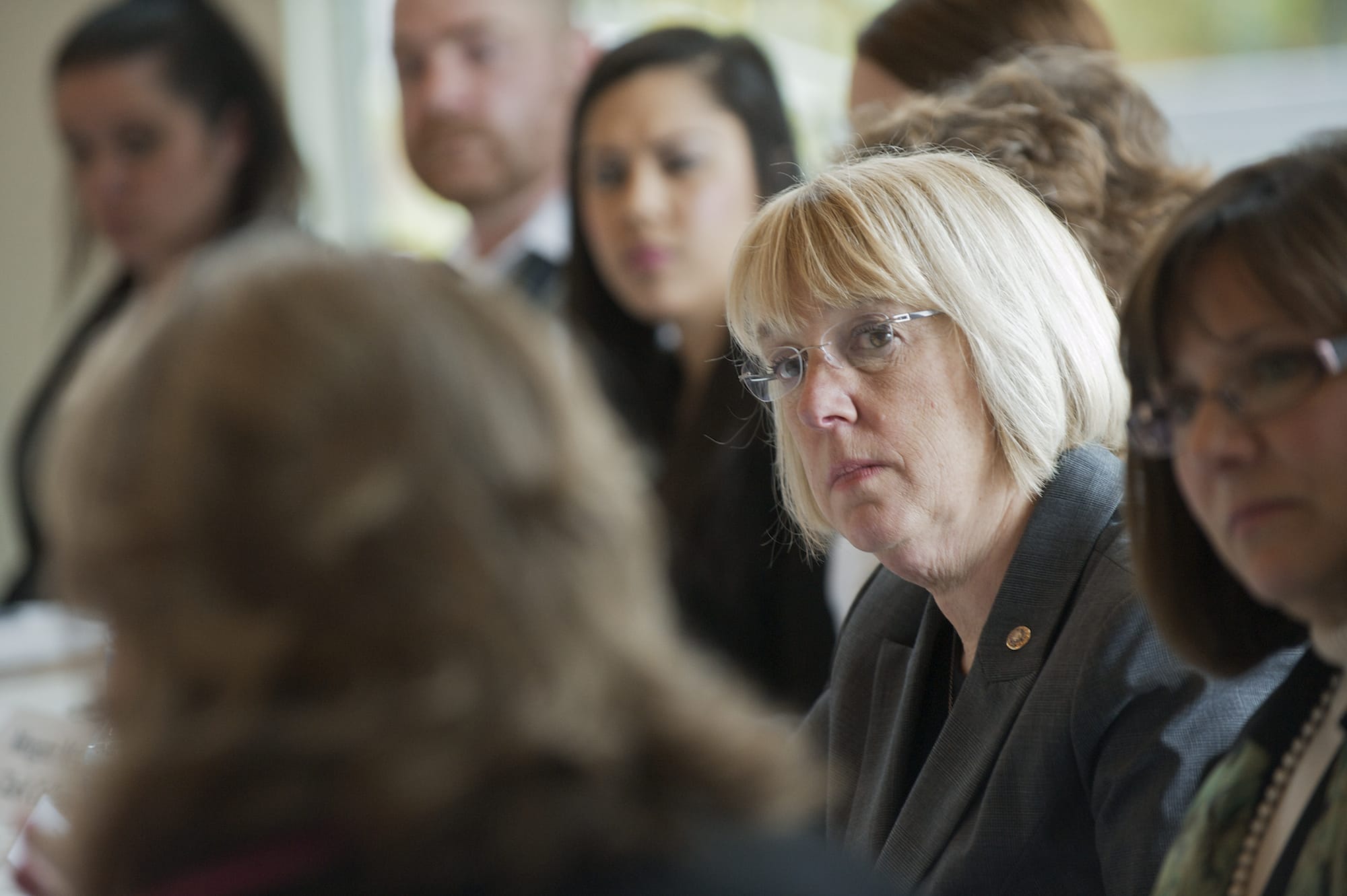 U.S. Sen. Patty Murray attends a roundtable discussion on Thursday at Clark College to talk about legislation to keep certain student loan interest rates at 3.4 percent.