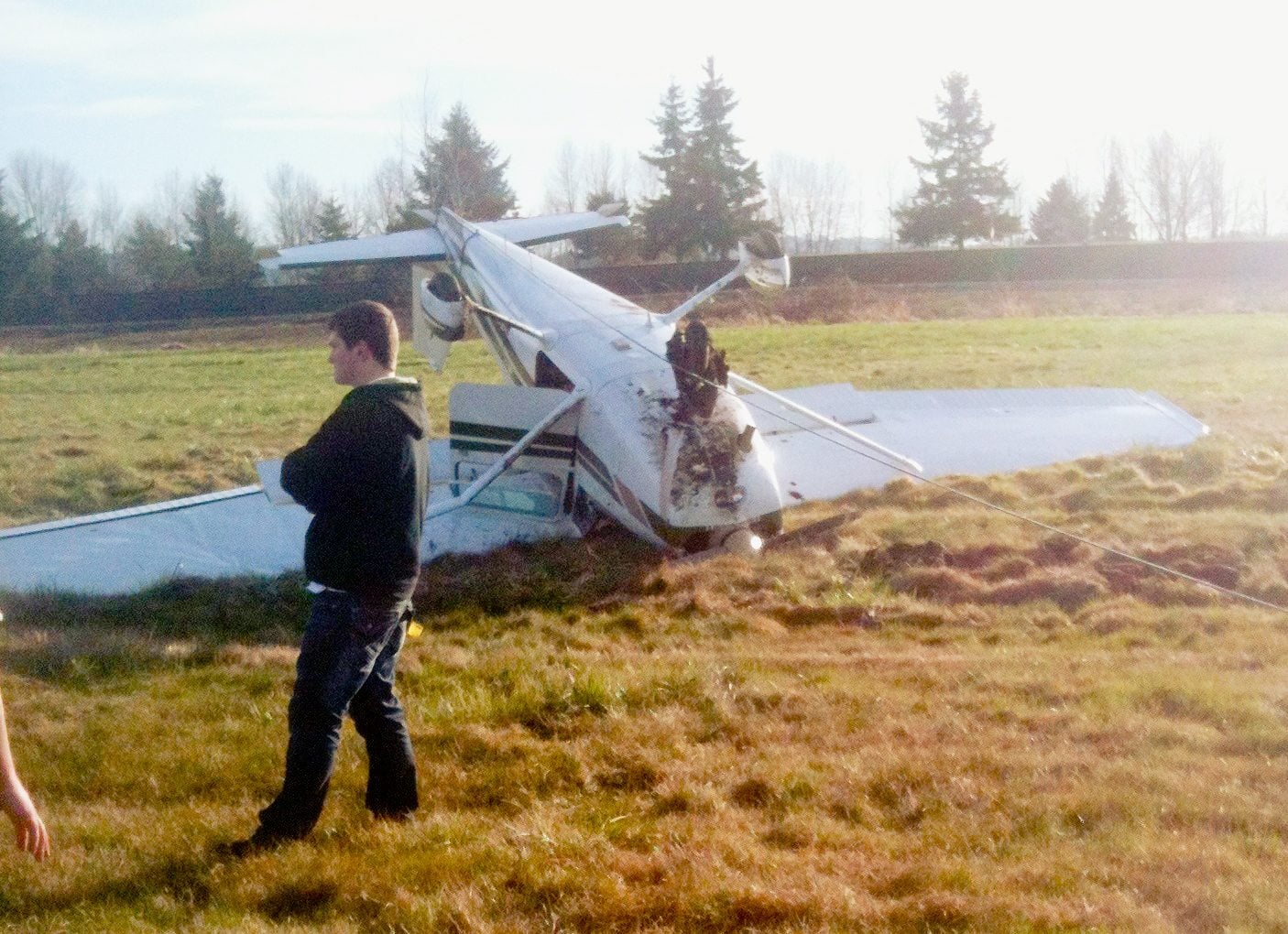 Cowlitz 2 Fire and Rescue
A Woodland man was unhurt when his plane was flipped by a crosswind while landing at an airport in Kelso.