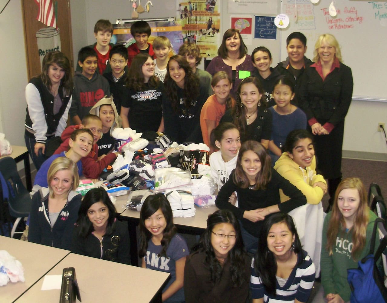 East Clark County: Tracie Johnson's students collected socks for Share.