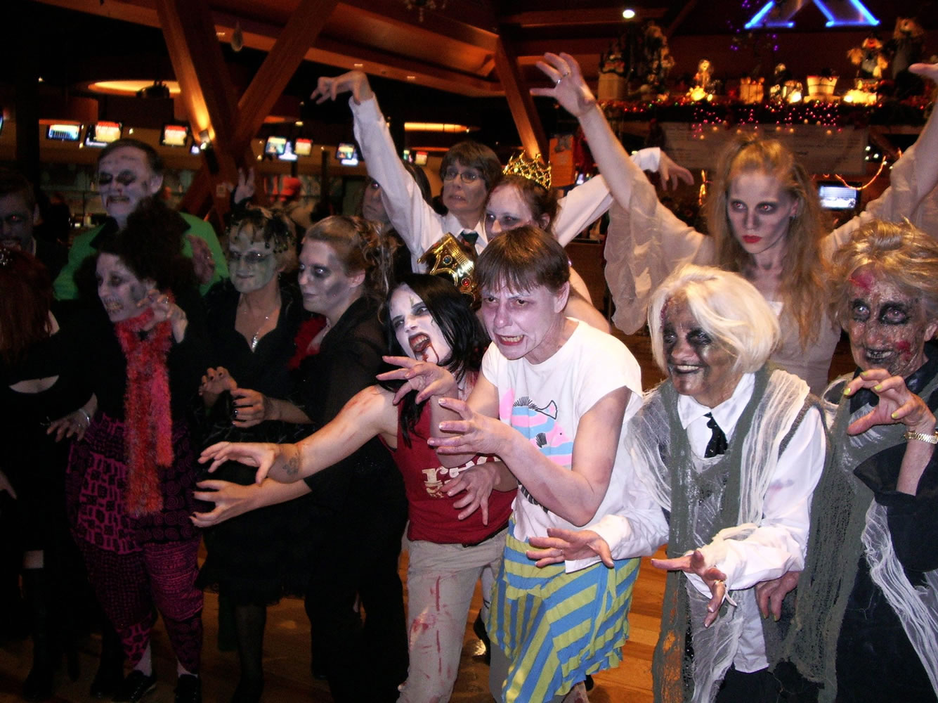 Bennington: The Zombie Dance Class from Vancouver-Clark Parks and Recreation and other zombie friends perform &quot;Thriller&quot; at Big Al's Bowling Center during a worldwide effort on Oct.