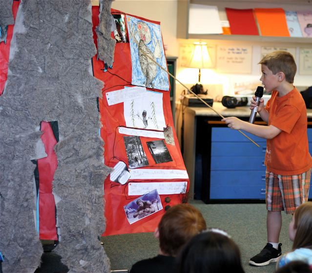 Mill Plain: Kindergartner Maxx Jeynes discusses the finer points of Sasquatch science.