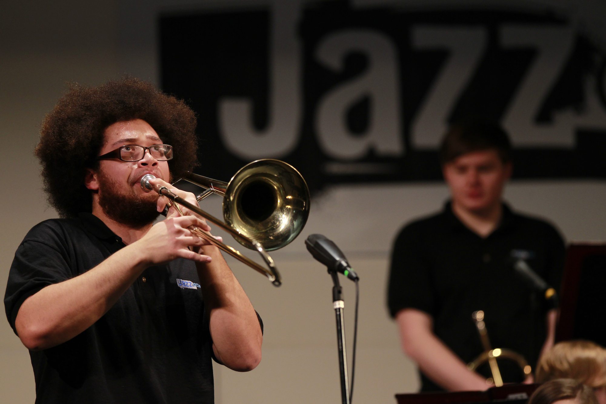 James Powers plays lead trombone for the Clark College Jazz Ensemble at the 53rd annual Clark College Jazz Festival.