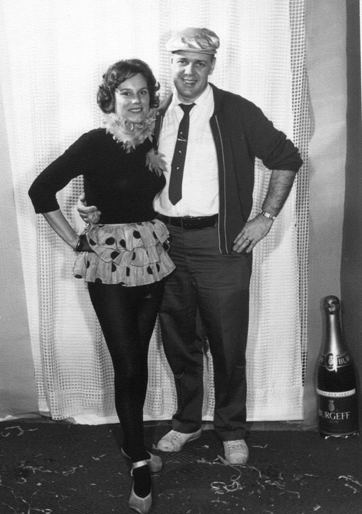 Inga Love and the late John Love in 1963 -- all dolled up for &quot;Fastnacht Day,&quot; or Fat Tuesday, in Wiesbaden, Germany.