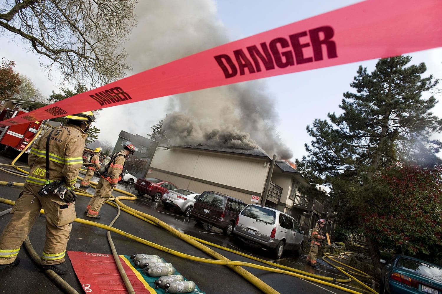 Fifty firefighters battled a raging blaze at Rolling Creek Apartments on April 21.