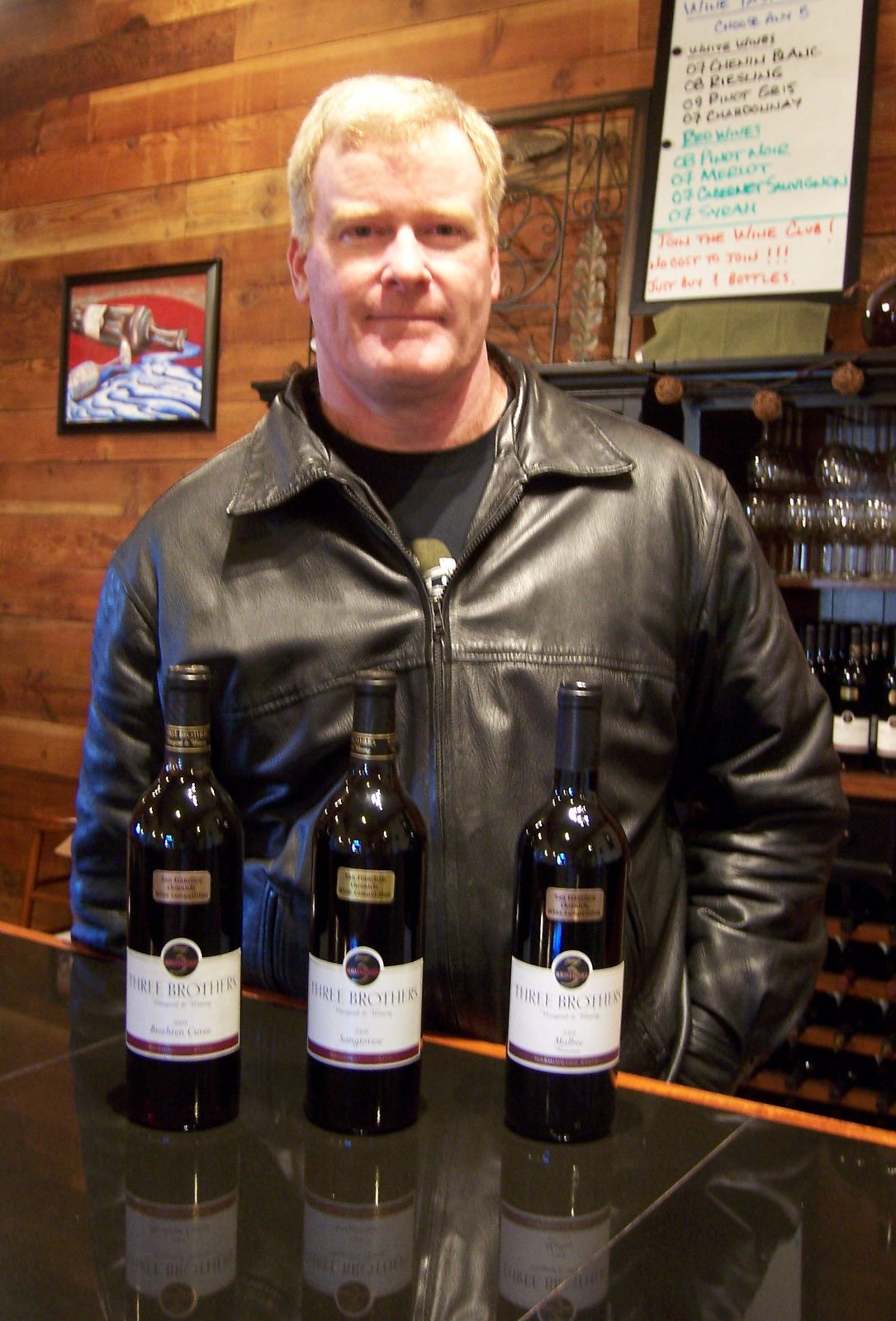 Ridgefield: Dan Andersen of Three Brothers Vineyard &amp; Winery in Ridgefield shows the wines that won three awards at the 2012 San Francisco Chronicle Wine Competition.