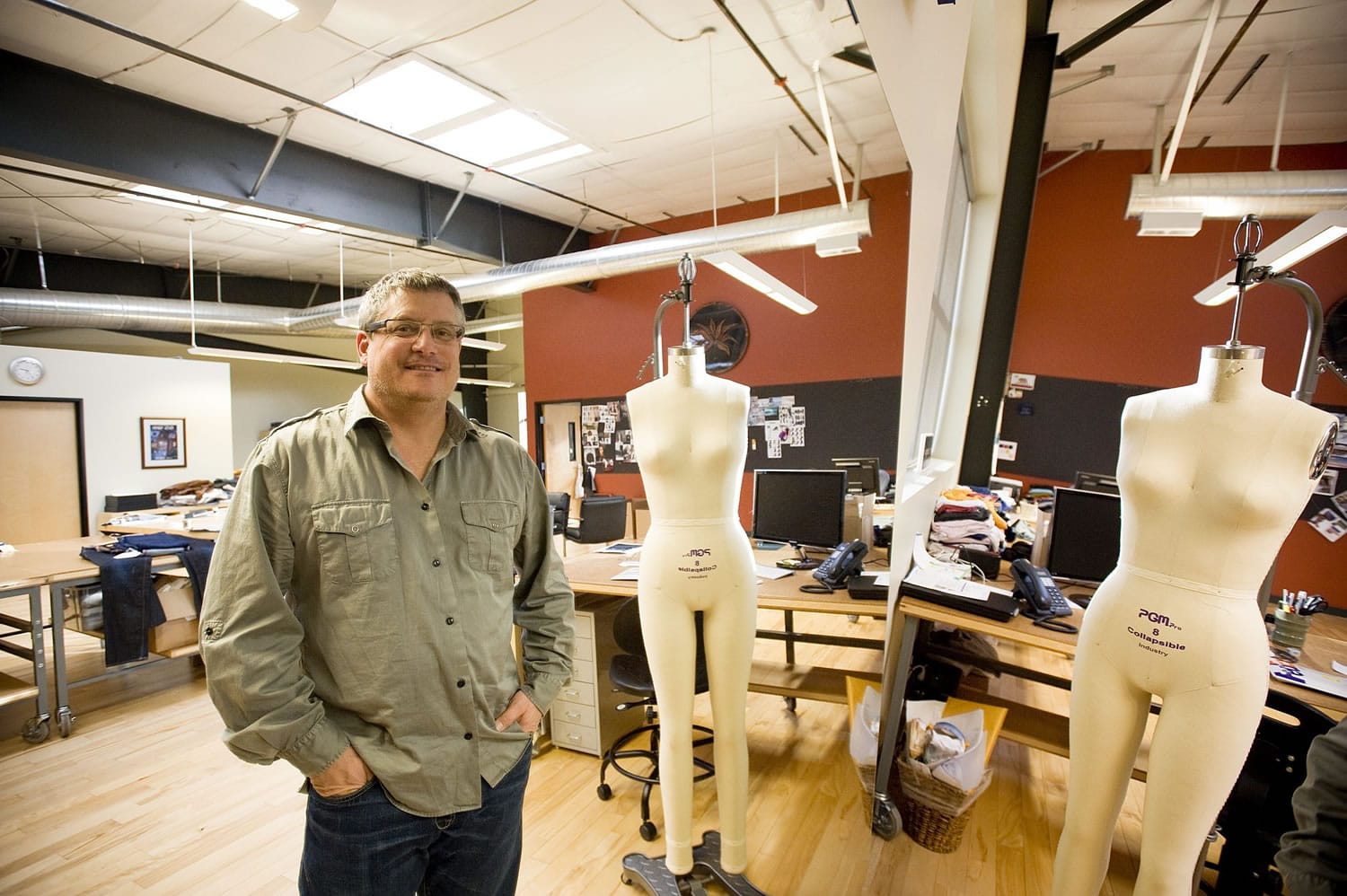 Agave Denim founder Jeff Shafer at the company's Ridgefield headquarters.