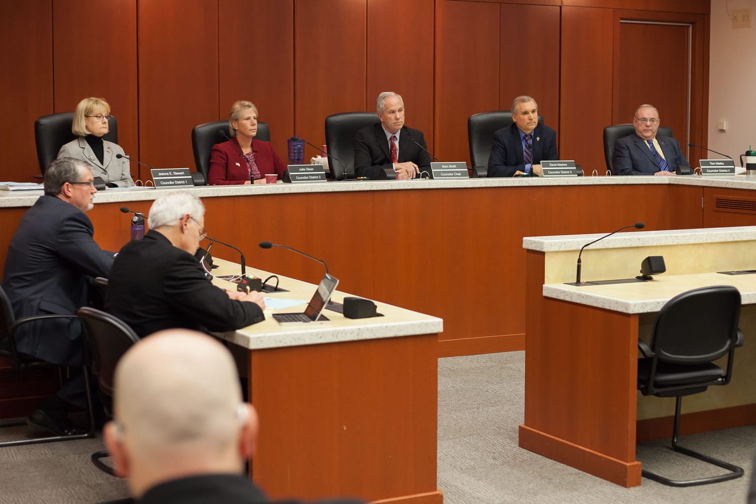 The new Clark County Council for 2016 sits down for its first meeting of the year on Tuesday, Jan.