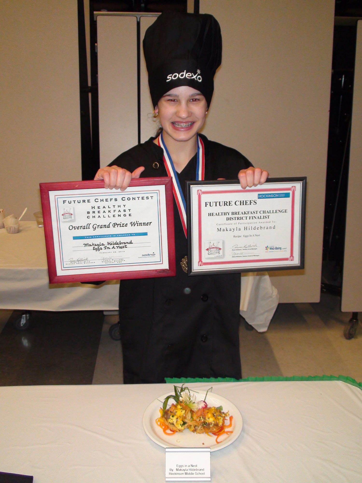 Makayla Hildebrand, 12, is one of five finalists in the national Sodexo Future Chefs: Healthy Breakfast Challenge.