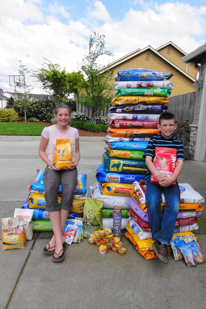 Felida: Alicia Wallingford, a fifth-grader at Felida Elementary School, and her brother, Jared, a third-grader, held their annual Julie Reamer Memorial Pet Food Drive in April and collected 800 pounds of food.
