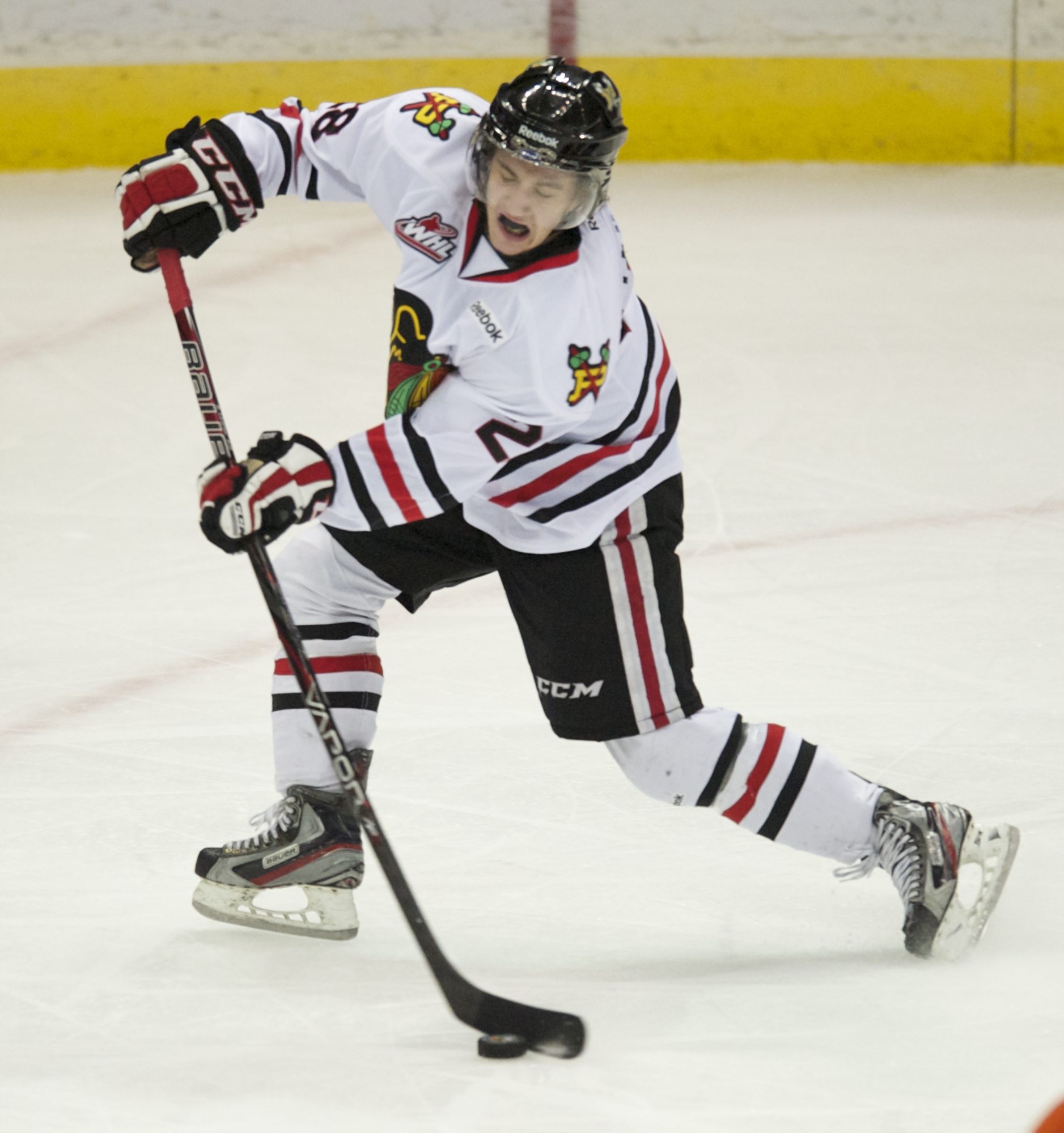 Steven Lane/The Columbian
The Winterhawks' Brenden Leipsic scores the second goal in a 2-0 win over Kamloops in Game 7 of the WHL Western Conference playoffs series.