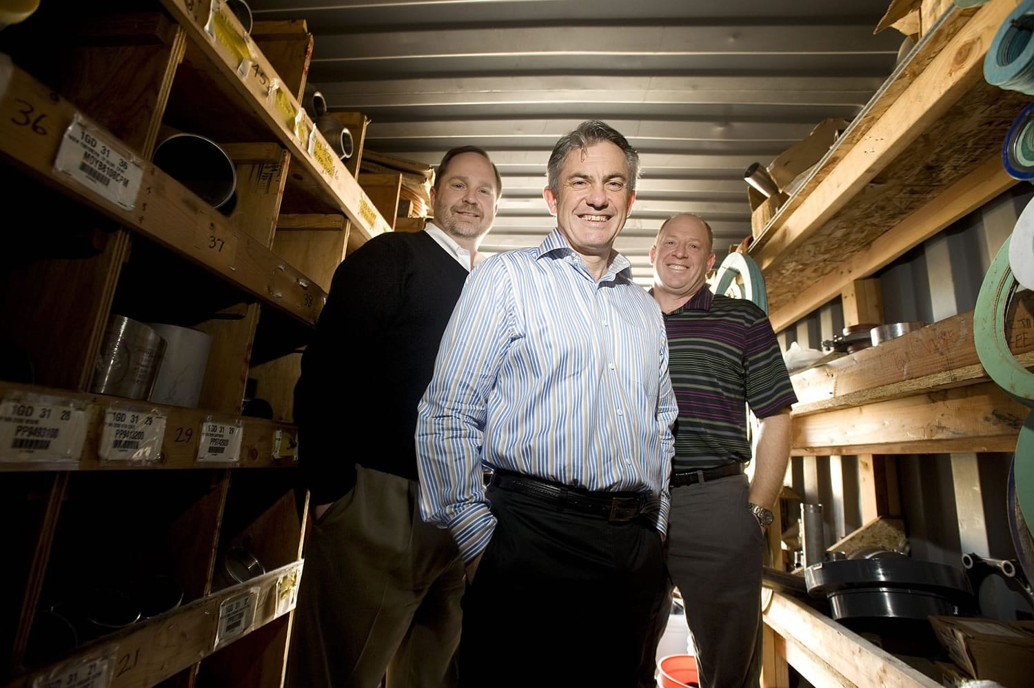 Phoenix Industrial's managers, from left, Vice President Ken Johnson, President Joe Hutton, and Vice President Jon Scott, launched the company in 2001 -- a challenging time to be in business.
