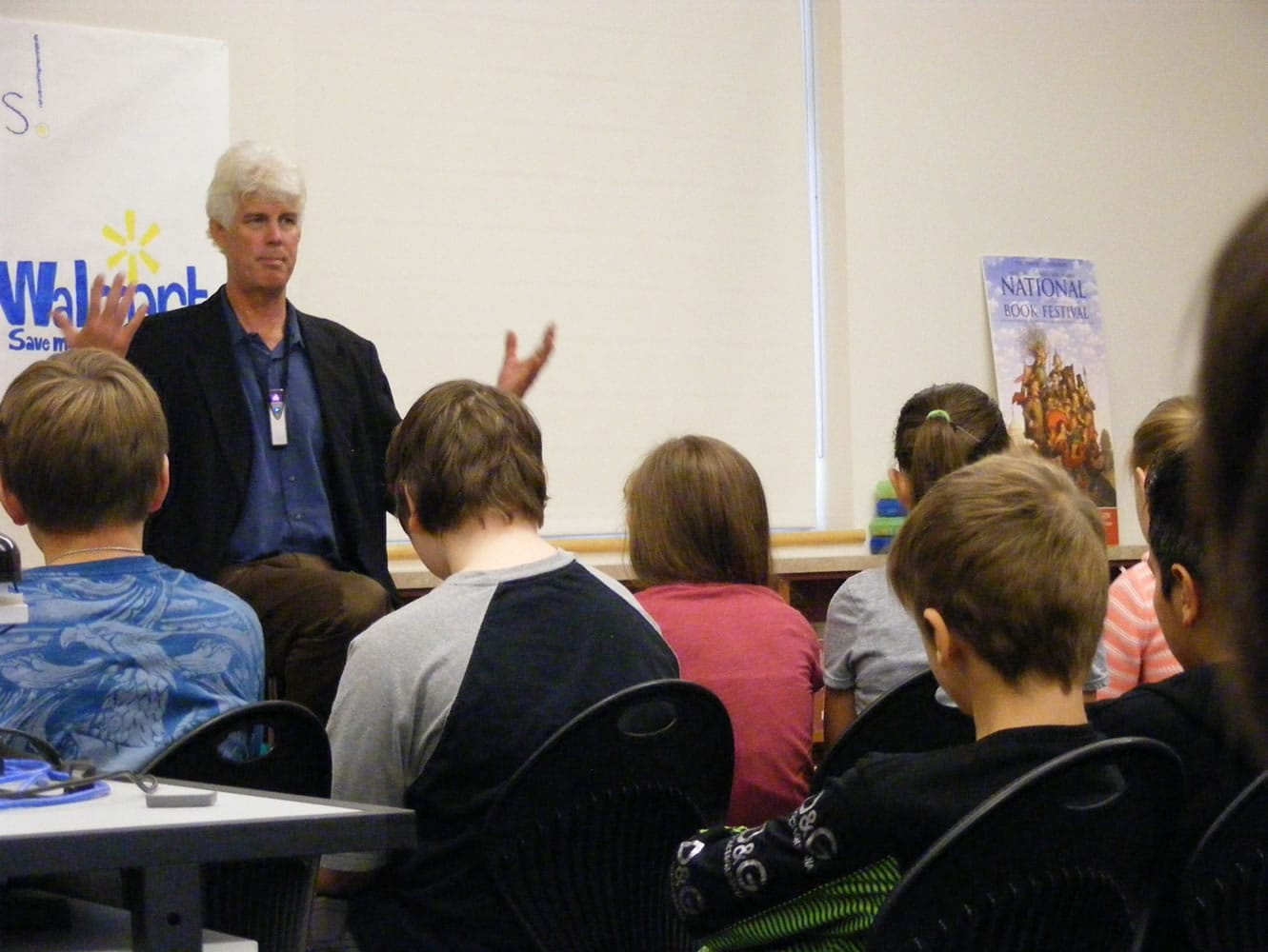 Battle Ground: Author Doug Wilhelm speaks to sixth-graders Nov. 7 at Chief Umtuch Middle School.