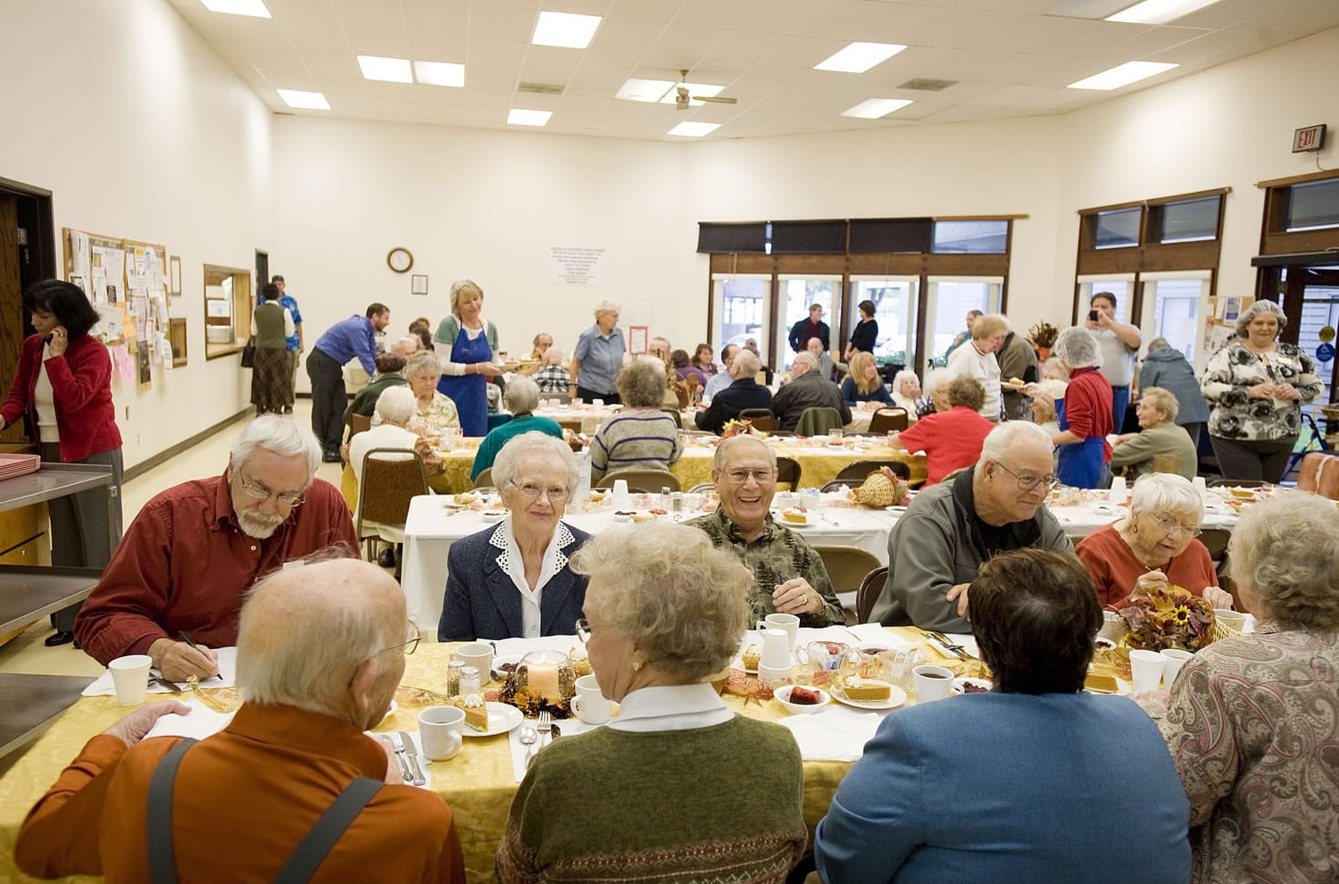 Seniors meet for the annual Thanksgiving lunch at the Washougal Senior Center.