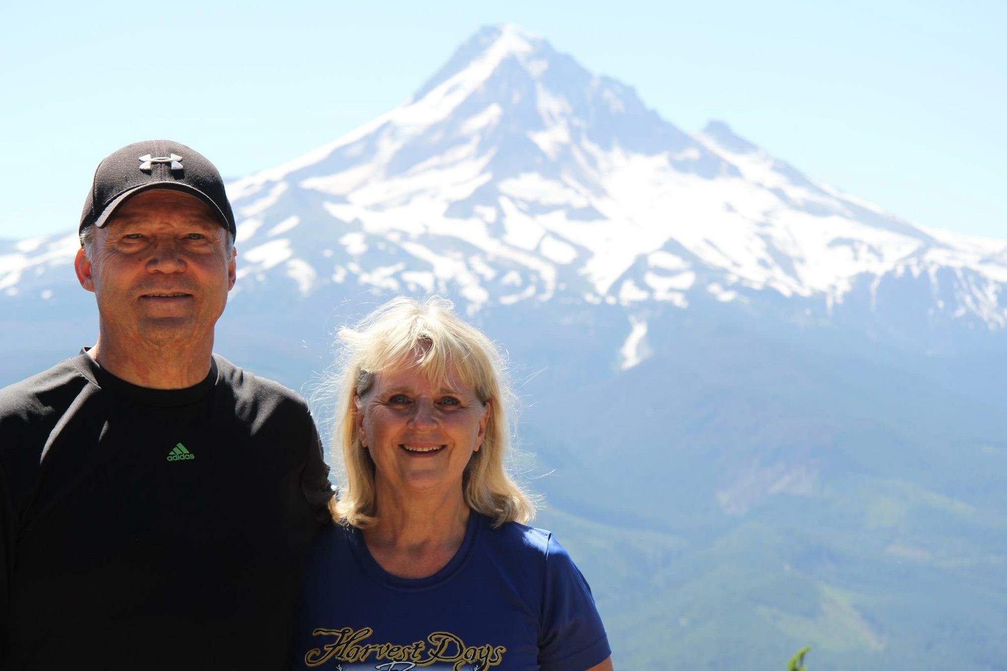 Florence and Roger Muma, photographed during a recent hike, were married 43 years ago. Florence was recently hospitalized with a bacterial infection. While she was in the intensive care unit, Roger died of a heart attack.
