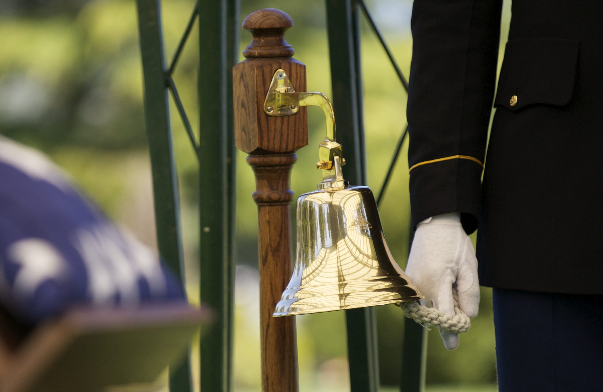 Steven Lane/The Columbian
A bell rang 92 times, once for each name read, during a memorial service at Evergreen Memorial Gardens for veterans who did not receive a full military funerals.
