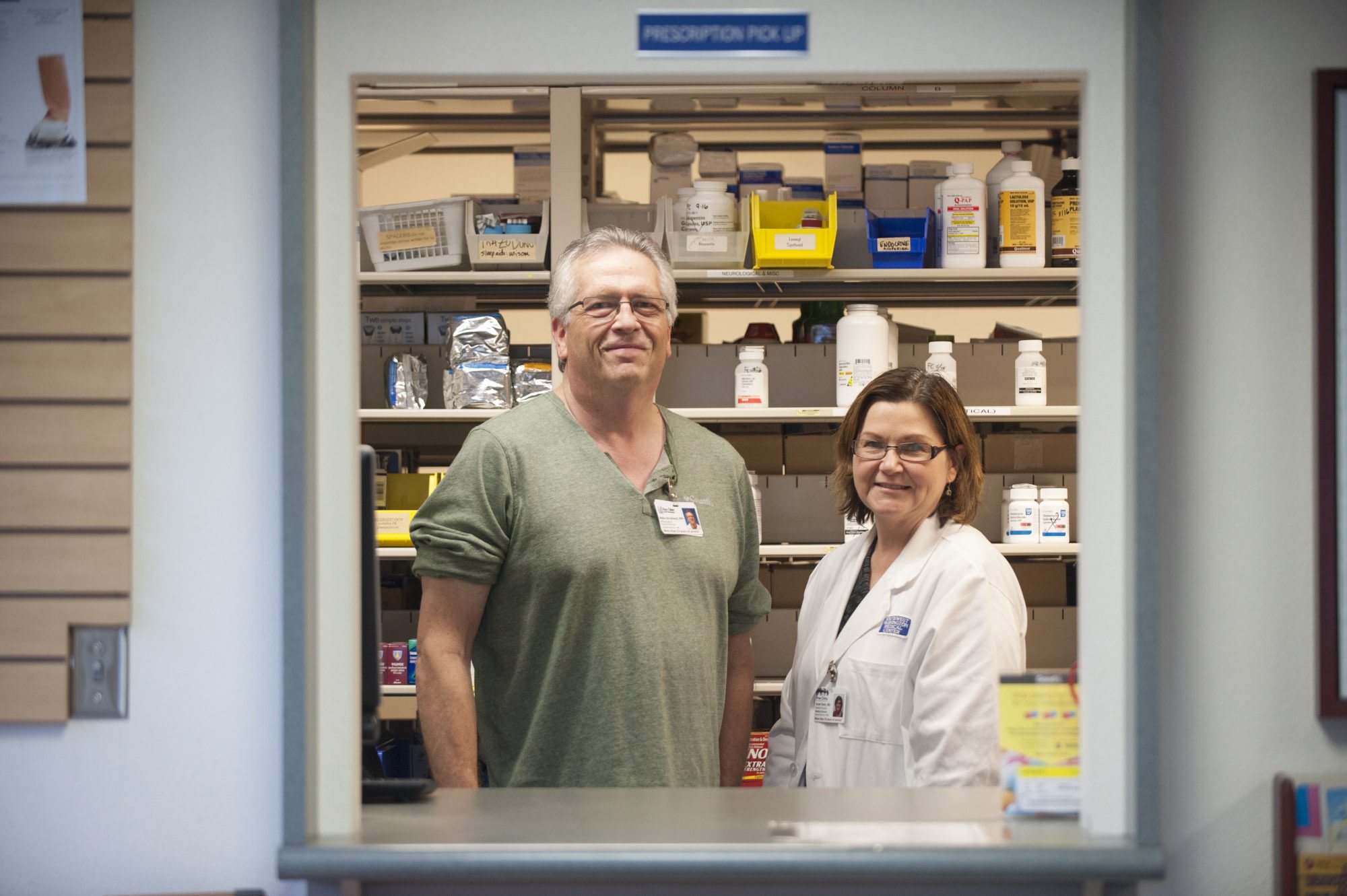 Pharmacist Mike Strickland, left, and Dr. Susan Davis have volunteered at the Free Clinic of Southwest Washington for the last 25 years, making them two of the longest-serving volunteers at the clinic in Vancouver.