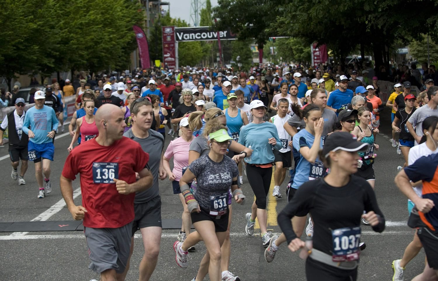 The inaugural Vancouver USA Marathon gets under way Sunday morning on Columbia Street adjacent to Esther Short Park in downtown Vancouver.