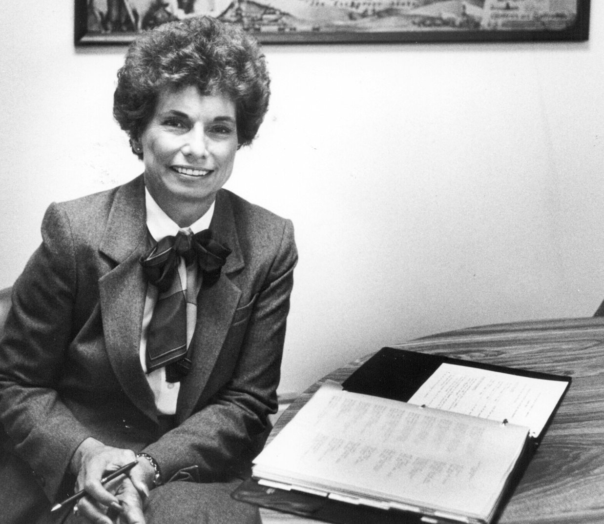 Donna Cantonwine at the Vancouver Chamber of Commerce - since renamed the Greater Vancouver Chamber of Commerce - in a 1986 portrait.