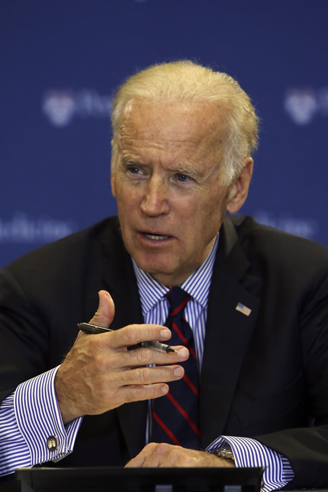 Vice President Joe Biden speaks Friday at a roundtable discussion in the Abramson Cancer Center at the University of Pennsylvania in Philadelphia.