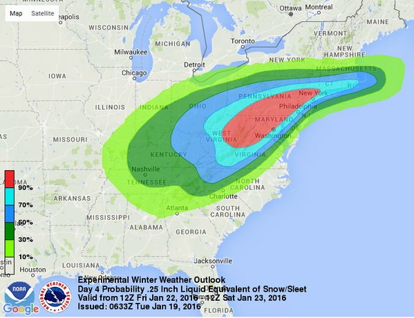 An early computer model shows a possible windy, strong storm that could bring sleet and snow to the East Coast this weekend. Meteorologists say tens of millions of Americans from Washington to Boston and the Ohio Valley could be walloped by a snowstorm.