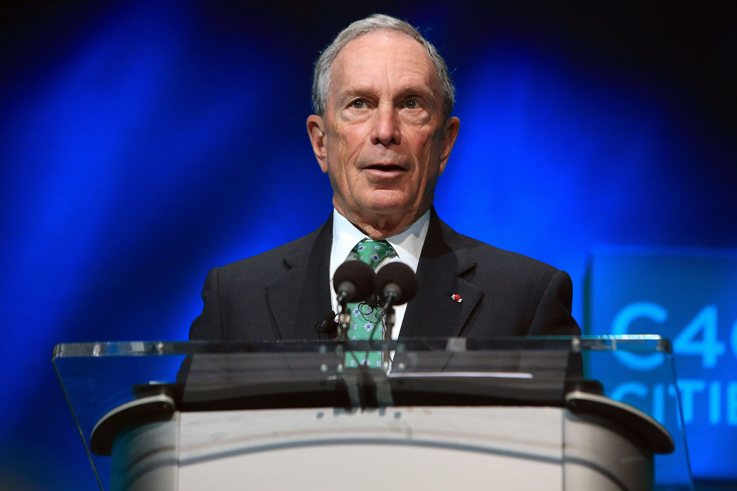 FILE - In this Dec. 3, 2015, file photo, former New York Mayor Michael Bloomberg speaks during the C40 cities awards ceremony, in Paris. Bloomberg is taking some early steps toward launching a potential independent campaign for president. That's according to three people familiar with the billionaire media executive's plans. They spoke on condition of anonymity because they weren't authorized to speak publicly for Bloomberg.
