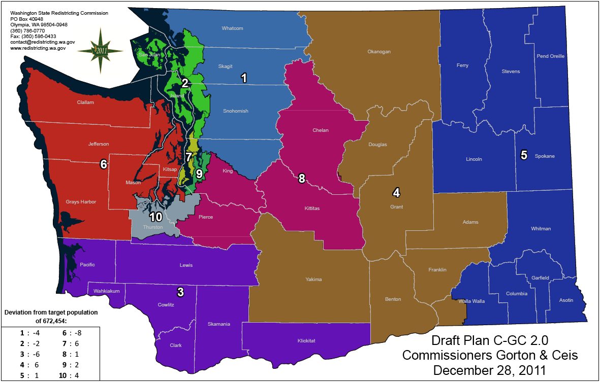 The Washington State Redistricting Commission released its proposal for shifting congressional district boundaries.