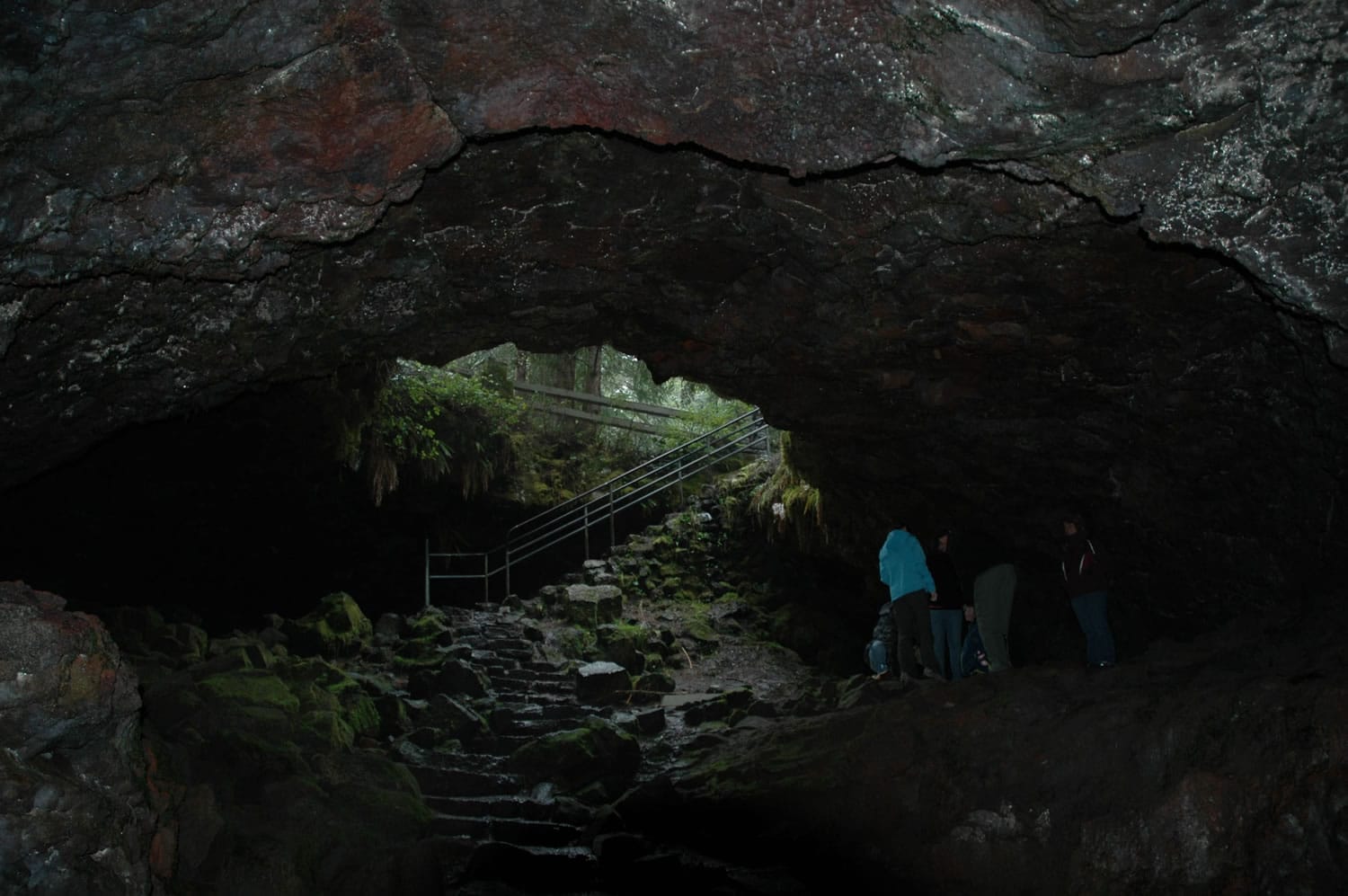 A hike in the Ape Cave on the south side of Mount St.