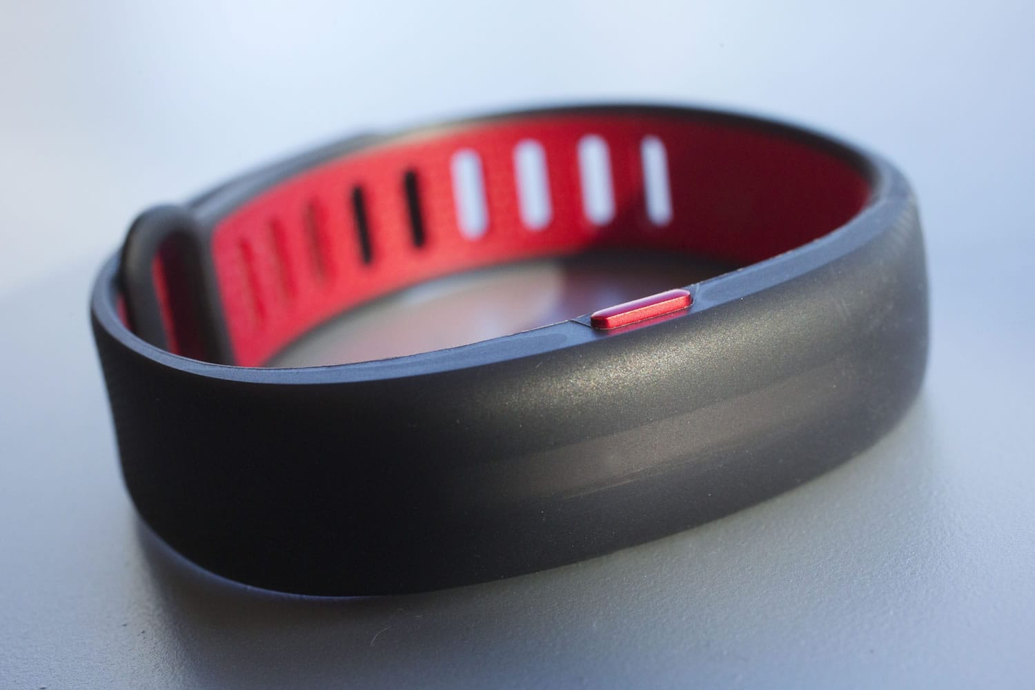 FILE - In this Jan. 4, 2016, file photo, the Under Armour Band is displayed in New York. The wrist band tracks steps, distance, resting heart rate and sleep.