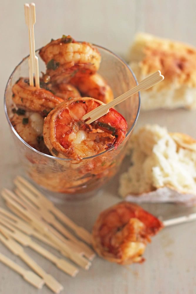 Chili jumbo shrimp is made with bird&#039;s eye chilies, soy sauce, ginger and garlic.