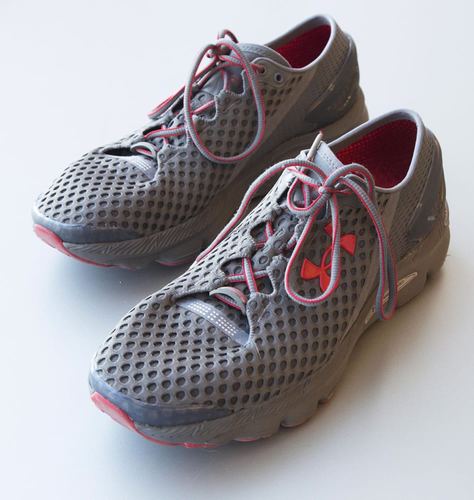 Under Armour SpeedForm Gemini 2 Record Equipped running shoes contain an embedded chip to track exercise.