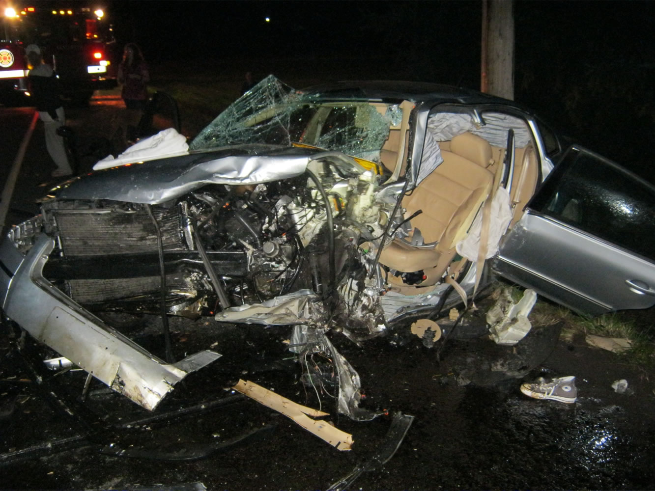 Four people were taken to a hospital in a Tuesday night collision at Northeast 72nd Avenue and 126th Street, in the eastern Salmon Creek area north of Vancouver.