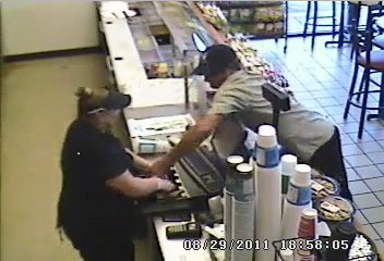 A surveillance photo from Subway, 221 N.E. 104th Ave., shows a man who attempted to rob the store Monday evening.