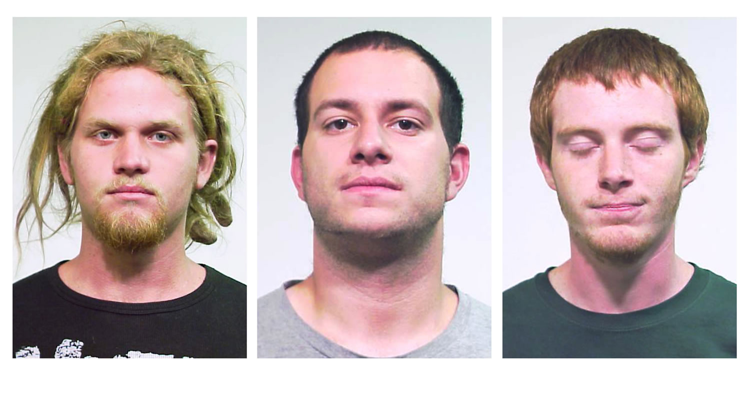 These undated photos released Saturday by the Chicago Police Department show, from left, Brent Vincent Betterly, 24, of Oakland Park, Fla.; Jared Chase, 24, of Keene, N.H.; and Brian Church, 20, of Ft. Lauderdale, Fla. The three men were arrested Wednesday in Chicago, accused of making Molotov cocktails with plans to attack President Barack Obama's campaign headquarters, Mayor Rahm Emanuel's home and other targets during the two-day NATO summit that begins today, according to prosecutors at a court hearing Saturday.