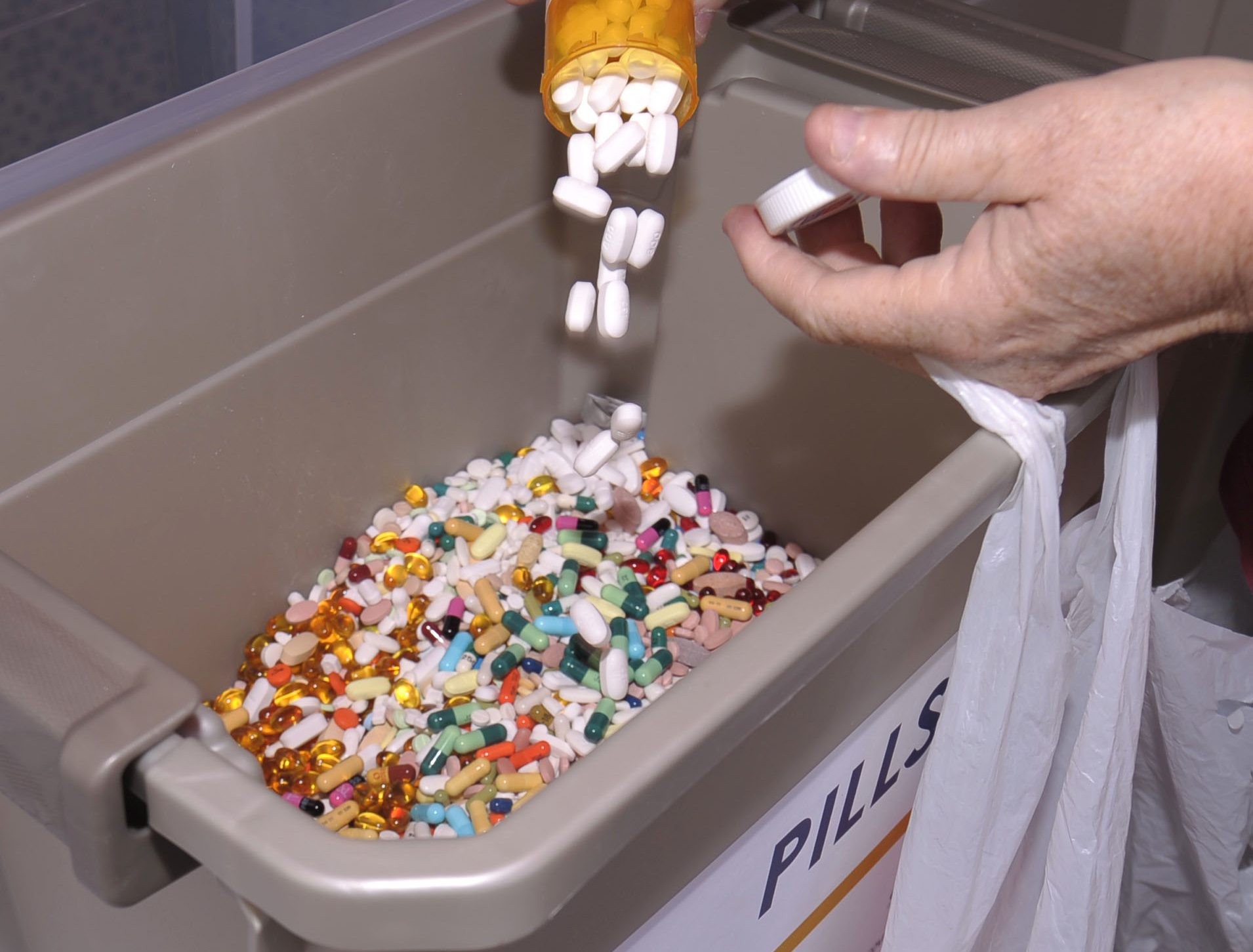 Area residents dispose of unneeded medications at the drug take-back event.