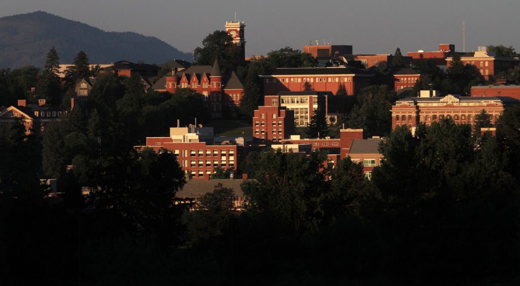 Washington State University's Pullman campus glows on its hill this past summer.