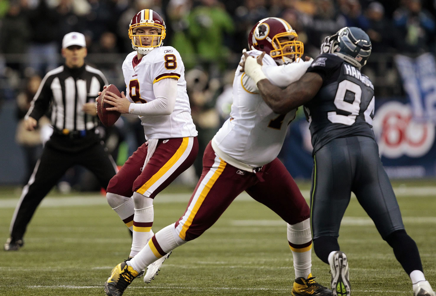 Washington Redskins quarterback Rex Grossman threw for 314 yards in the 23-17 win at Seattle on Sunday.
