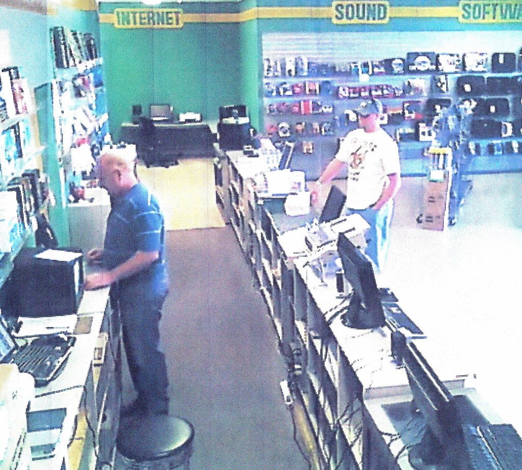 A surveillance photo from Computer Mart, 2700 N.E.